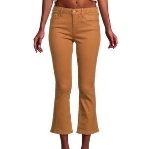 🔥Frame Le Crop Mini Boot Coated Jeans in Tan/Latte/Vicuna - Size 26